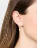 Waterproof Gold Plated Stainless Steel Flower Drop Huggie Earrings sold by lovisa