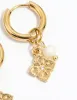 Waterproof Gold Plated Stainless Steel Flower Drop Huggie Earrings sold by lovisa