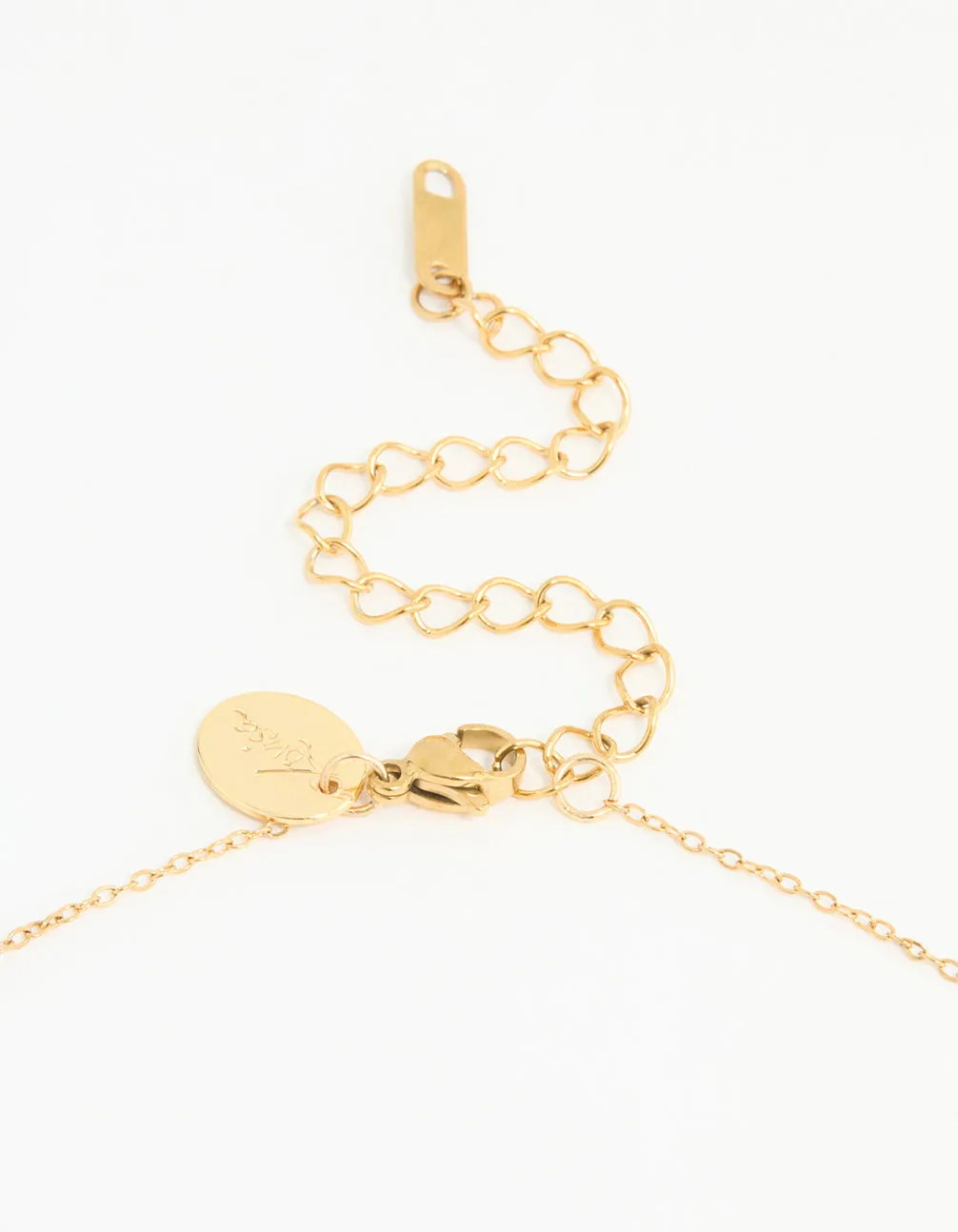 Waterproof Gold Plated Stainless Steel Cubic Zirconia Heart Floral Pendant Necklace sold by lovisa product image thumbnail 5