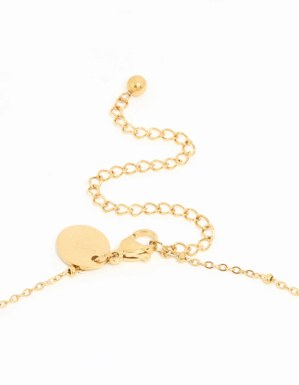 Waterproof Gold Plated Stainless Steel Cubic Zirconia Clover Pendant Necklace sold by lovisa product image thumbnail 5