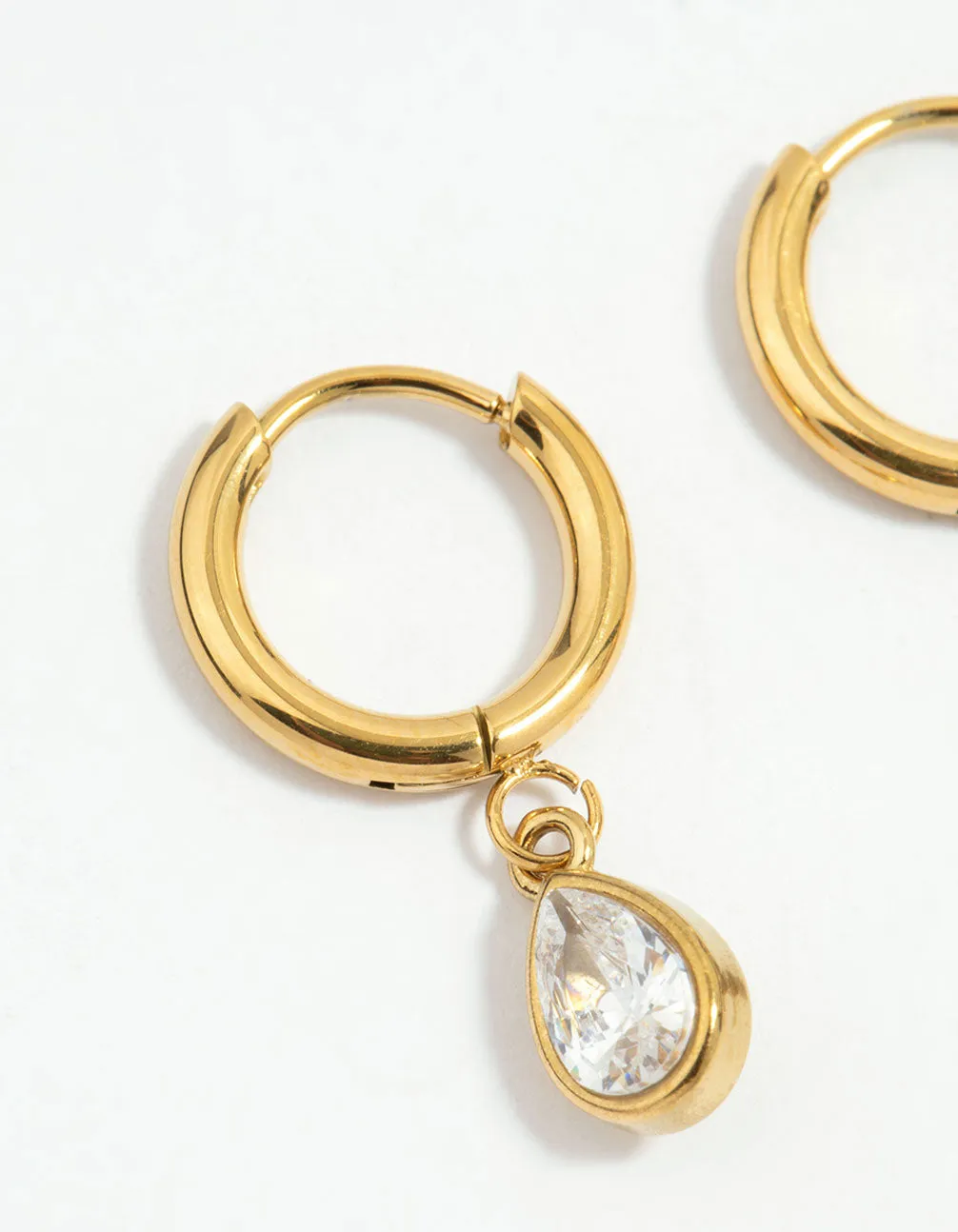 Waterproof Gold Plated Stainless Steel Cubic Zirconia Chain Droplet Earrings 2-Pack sold by lovisa product image thumbnail 4