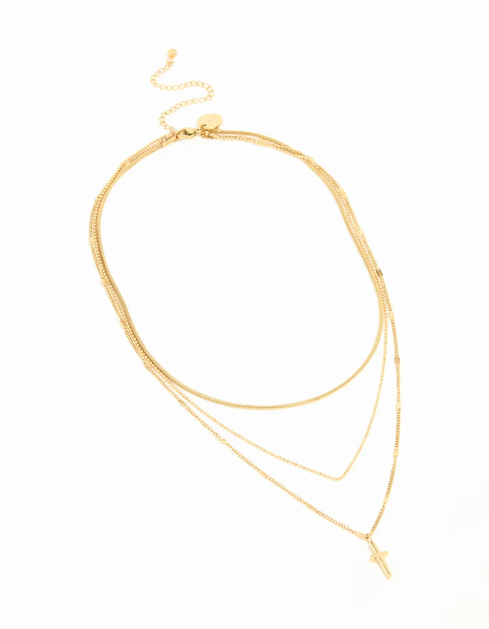 Waterproof Gold Plated Stainless Steel Cross Layered Necklace sold by lovisa product image thumbnail 2
