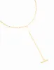 Waterproof Gold Plated Stainless Steel T-Bar Necklace sold by lovisa