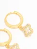 Gold Plated Sterling Silver Cubic Zirconia Flower Huggie Earrings sold by lovisa