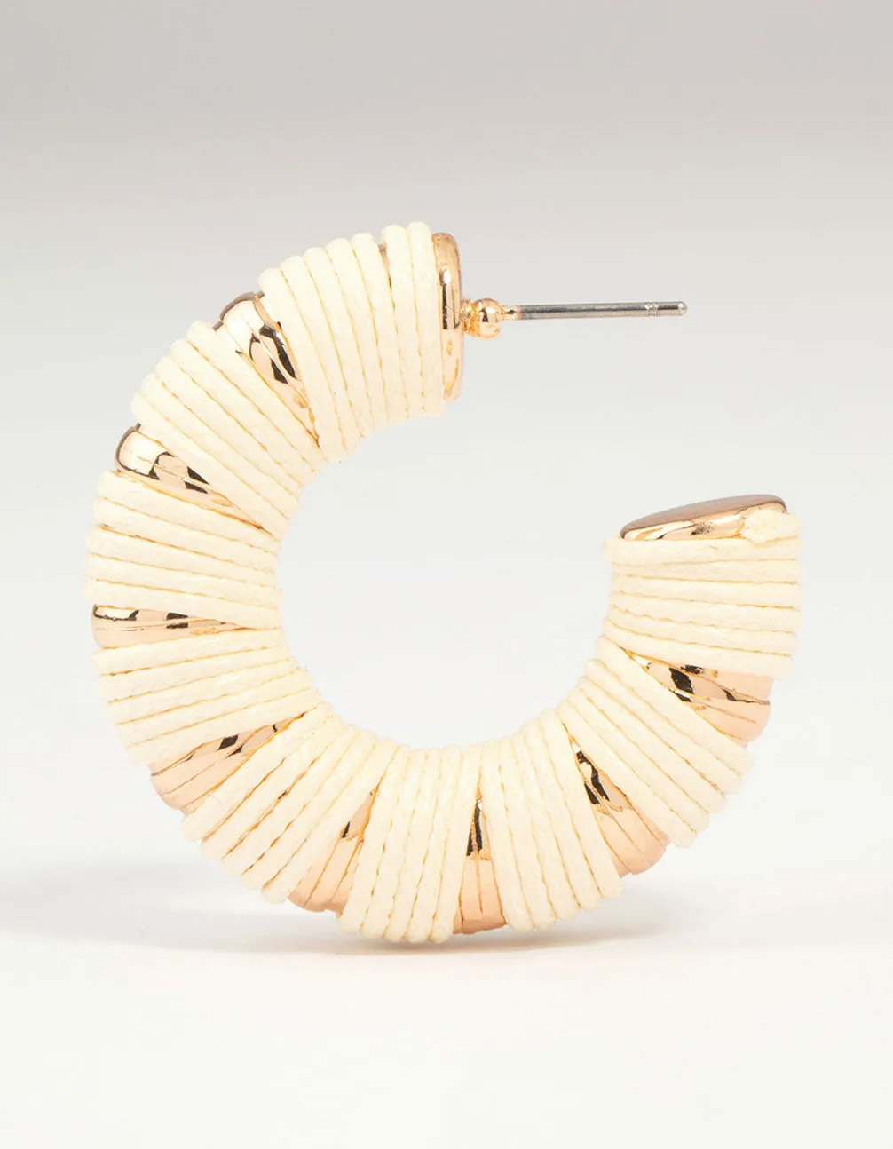Gold & Paper Raffia Hoop Earrings sold by lovisa product image thumbnail 4