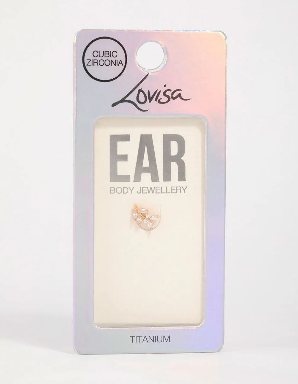 Gold Plated Titanium Cubic Zirconia Flower Flat Back Stud sold by lovisa product image thumbnail 3