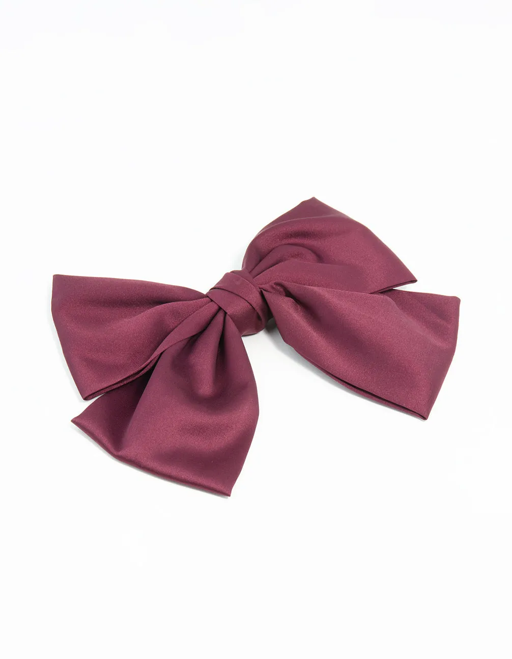 Burgundy Fabric Relaxed Medium Bow Clip sold by lovisa