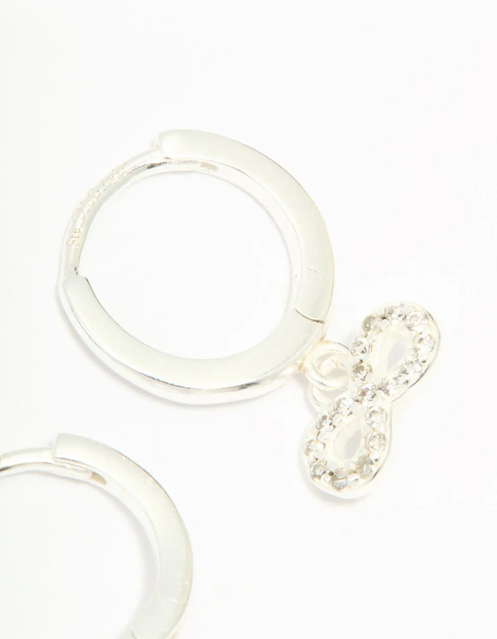 Sterling Silver Cubic Zirconia Infinity Huggie Earrings sold by lovisa product image thumbnail 3