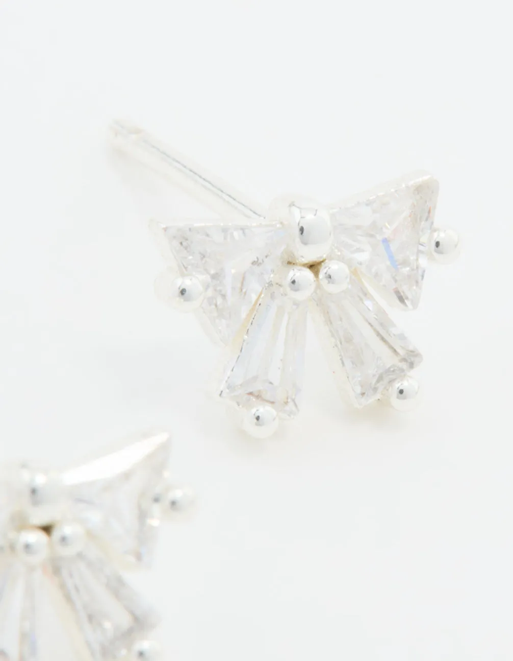 Sterling Silver Cubic Zirconia Bow Stud Earrings sold by lovisa product image thumbnail 3