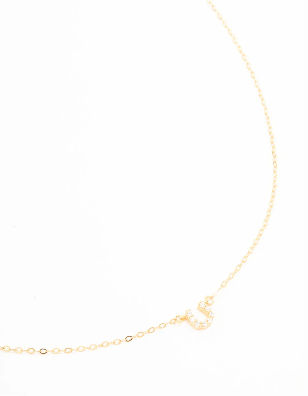 Gold Plated Sterling Silver Cubic Zirconia Horseshoe Necklace sold by lovisa