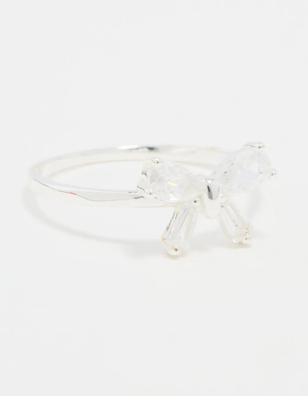 Sterling Silver Cubic Zirconia Bow Crystal Ring sold by lovisa