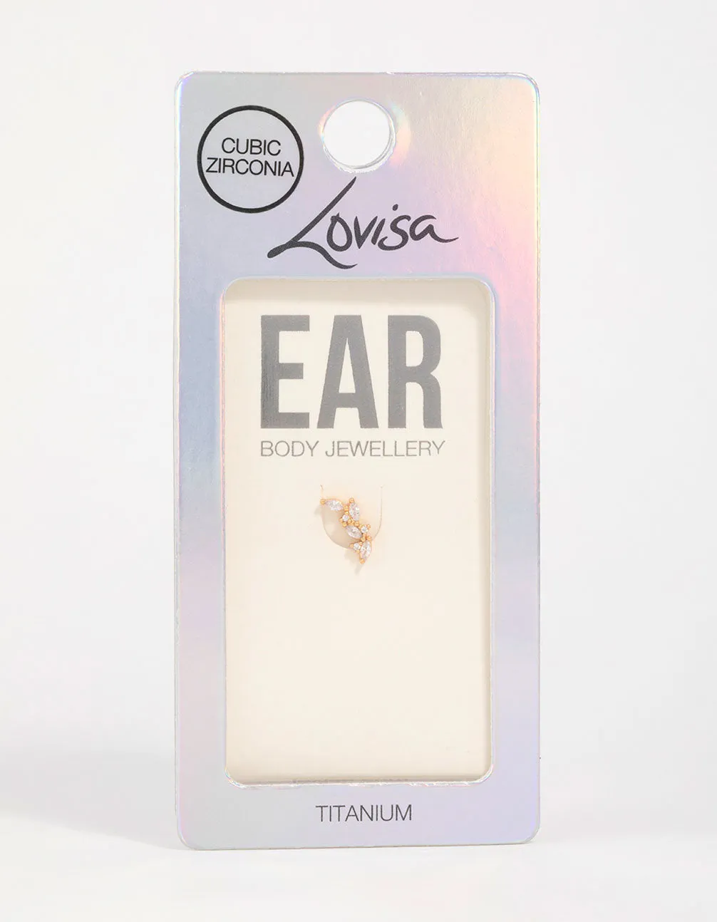 Gold Plated Titanium Cubic Zirconia Vine Crawler Flat Back Stud sold by lovisa product image thumbnail 3