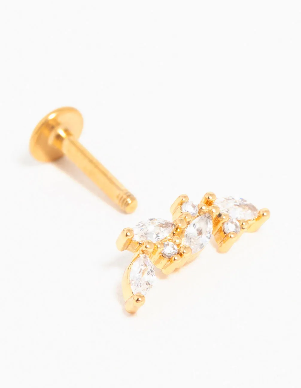 Gold Plated Titanium Cubic Zirconia Vine Crawler Flat Back Stud sold by lovisa product image thumbnail 2