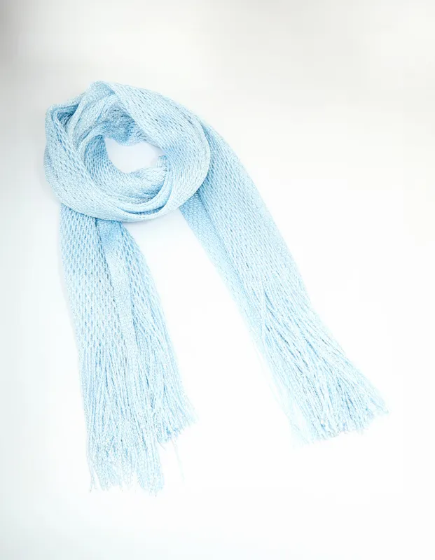 Blue Glitter Fabric Draped Scarf sold by lovisa