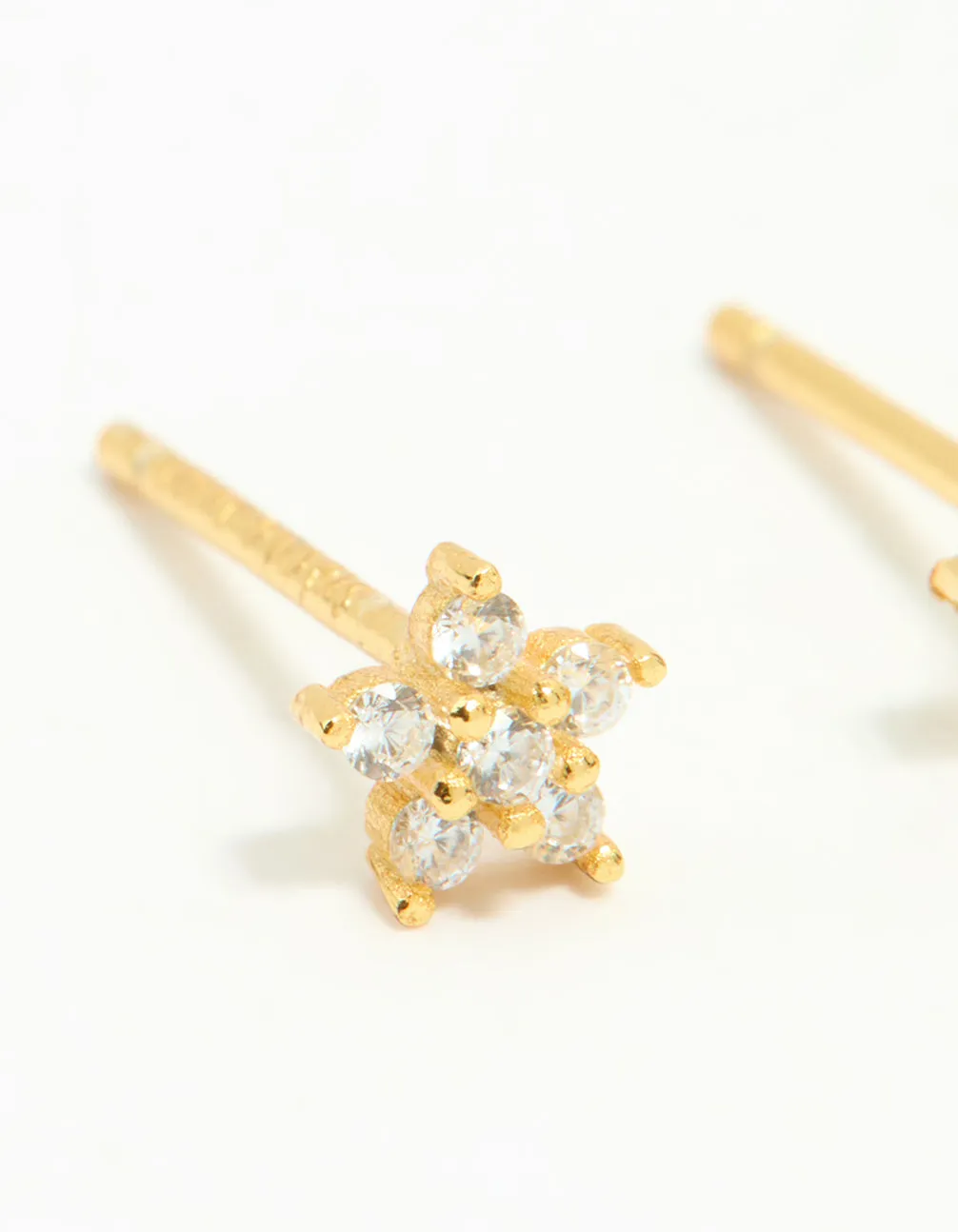 Gold Plated Sterling Silver Cubic Zirconia Flower Stud Earrings sold by lovisa product image thumbnail 2