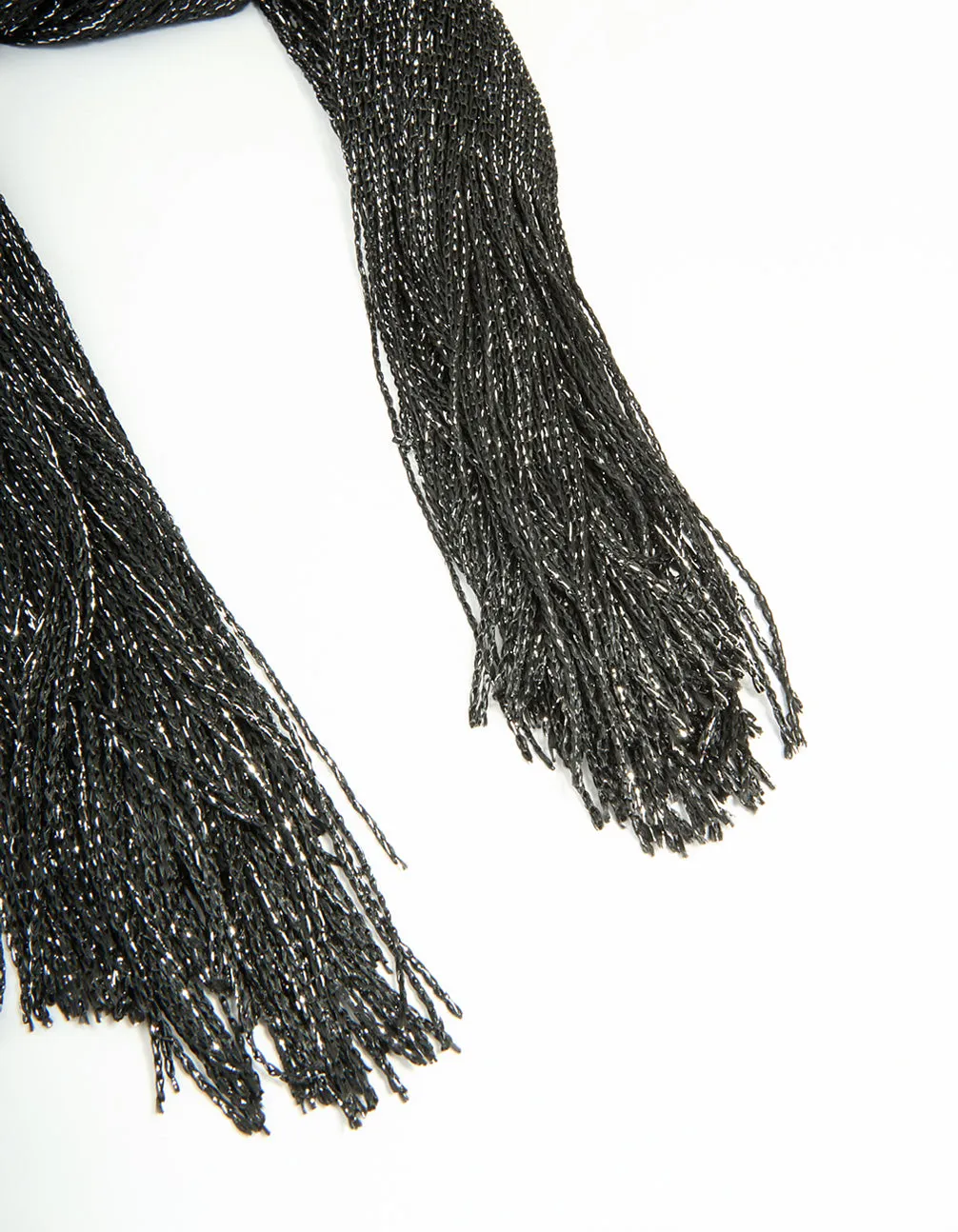 Black Glitter Fabric Draped Scarf sold by lovisa product image thumbnail 3