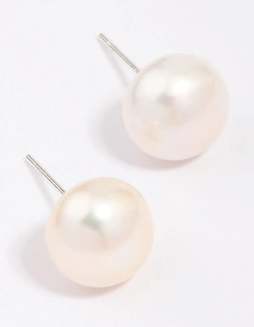 Silver Plated Classic Freshwater Pearl Stud Earrings sold by lovisa