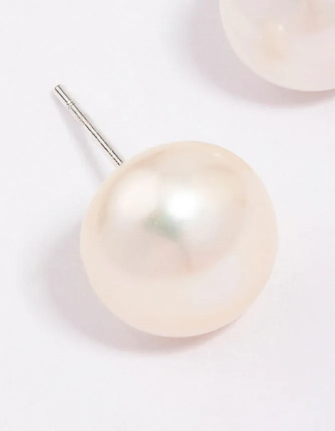 Silver Plated Classic Freshwater Pearl Stud Earrings sold by lovisa product image thumbnail 3
