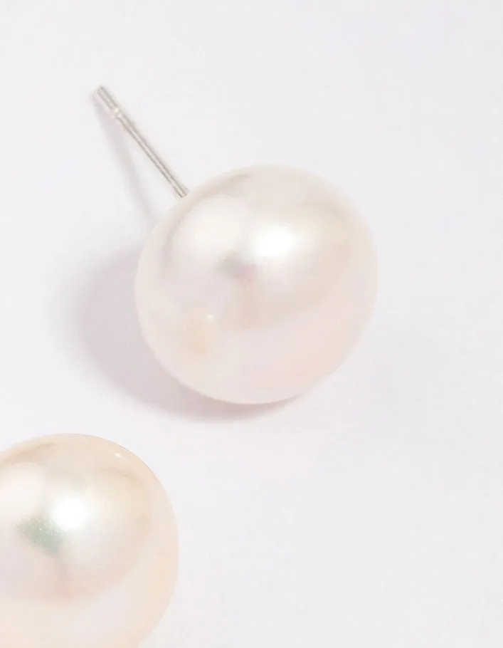 Silver Plated Classic Freshwater Pearl Stud Earrings sold by lovisa product image thumbnail 2