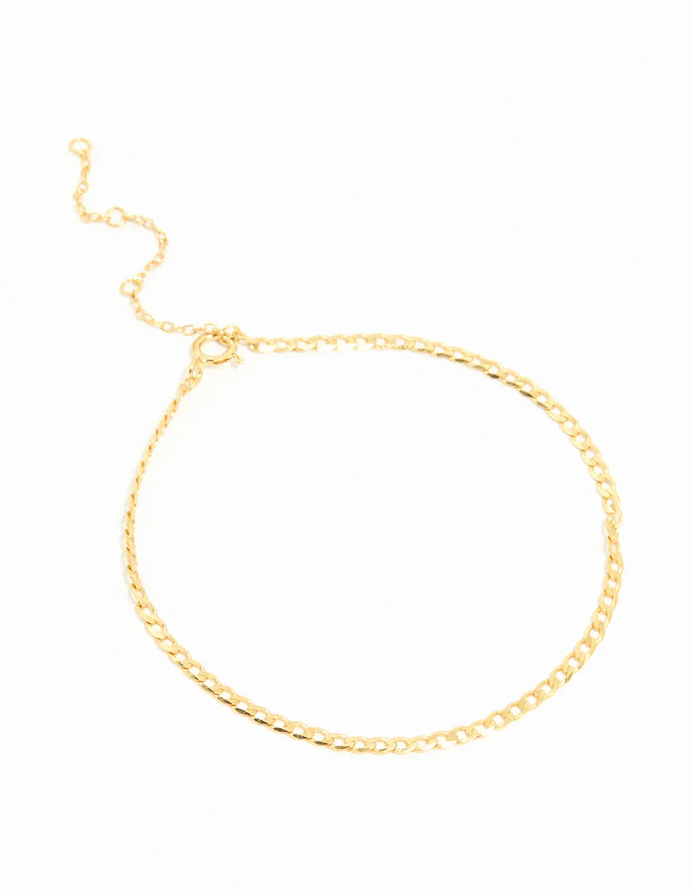 Gold Plated Sterling Silver Curb Chain Mini Bracelet sold by lovisa