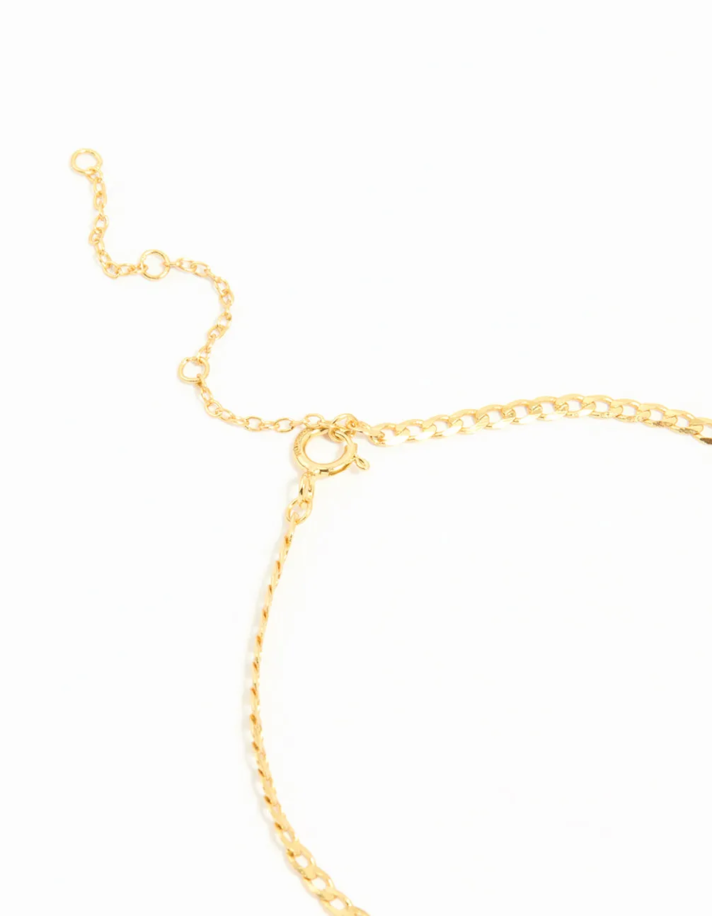 Gold Plated Sterling Silver Curb Chain Mini Bracelet sold by lovisa product image thumbnail 3