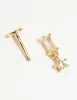 Gold Plated Surgical Steel Cubic Zirconia Baguette Drop Flat Back Stud sold by lovisa