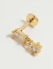 Gold Plated Surgical Steel Cubic Zirconia Baguette Drop Flat Back Stud sold by lovisa