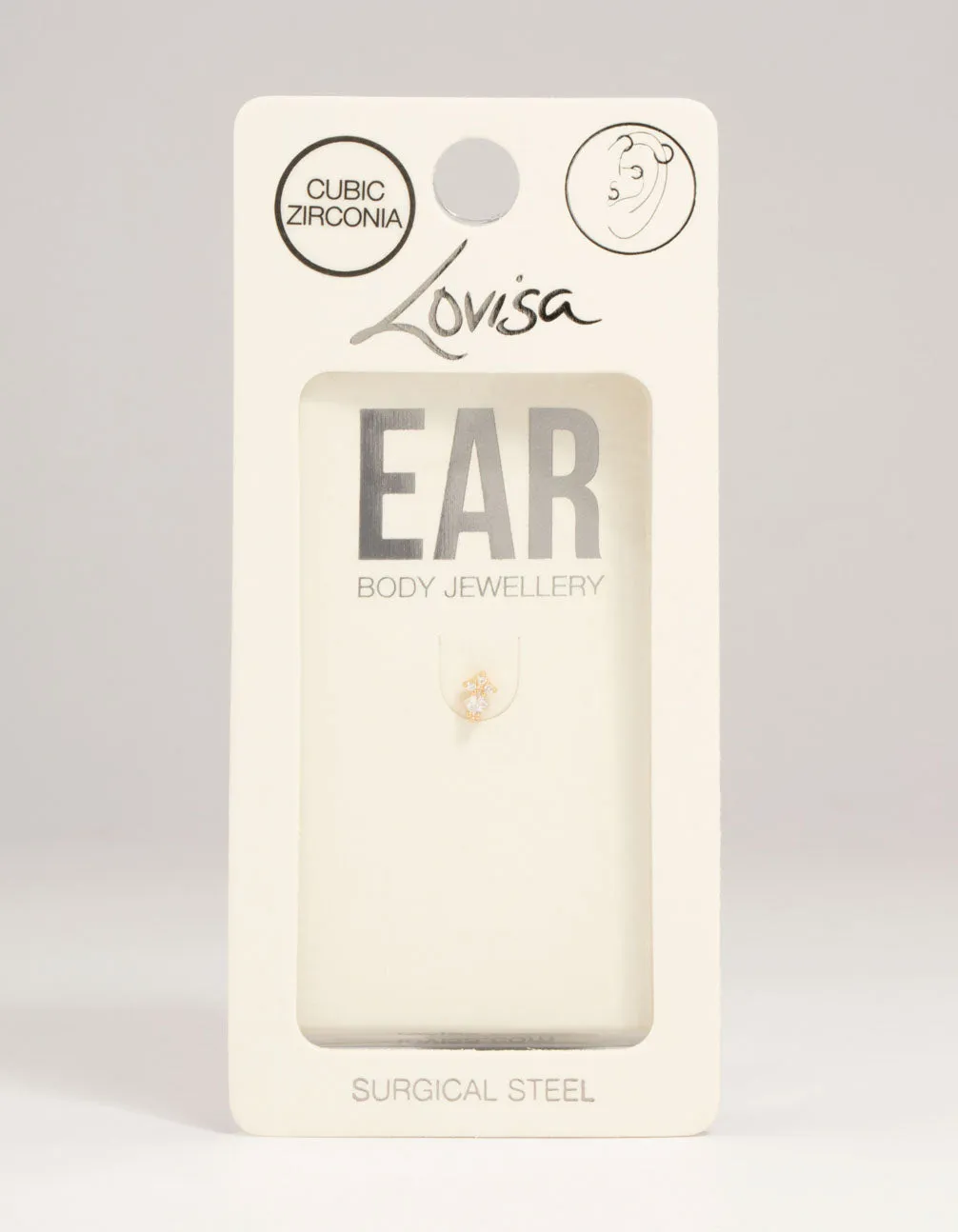 Gold Plated Surgical Steel Cubic Zirconia Micro Cluster Flat Back Stud sold by lovisa product image thumbnail 3