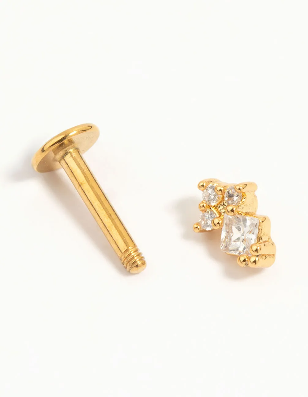 Gold Plated Surgical Steel Cubic Zirconia Micro Cluster Flat Back Stud sold by lovisa product image thumbnail 2