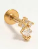 Gold Plated Surgical Steel Cubic Zirconia Micro Cluster Flat Back Stud sold by lovisa