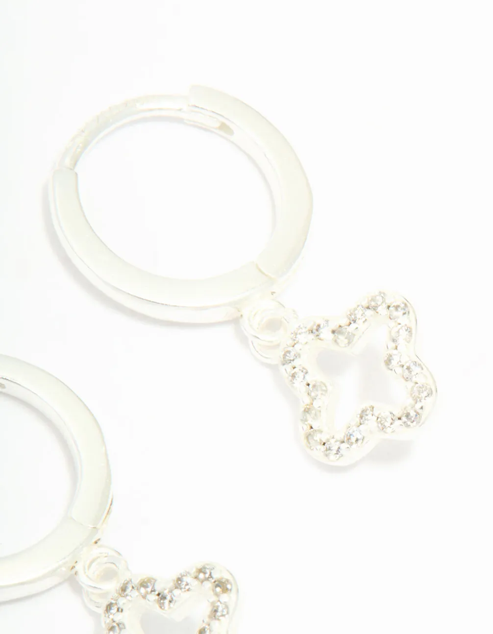 Sterling Silver Cubic Zirconia Flower Huggie Earrings sold by lovisa product image thumbnail 5