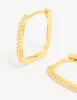 Gold Plated Sterling Silver Cubic Zirconia Pavé Oblong Hoop Earrings sold by lovisa