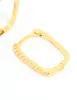 Gold Plated Sterling Silver Cubic Zirconia Pavé Oblong Hoop Earrings sold by lovisa