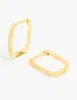 Gold Plated Sterling Silver Cubic Zirconia Pavé Oblong Hoop Earrings sold by lovisa