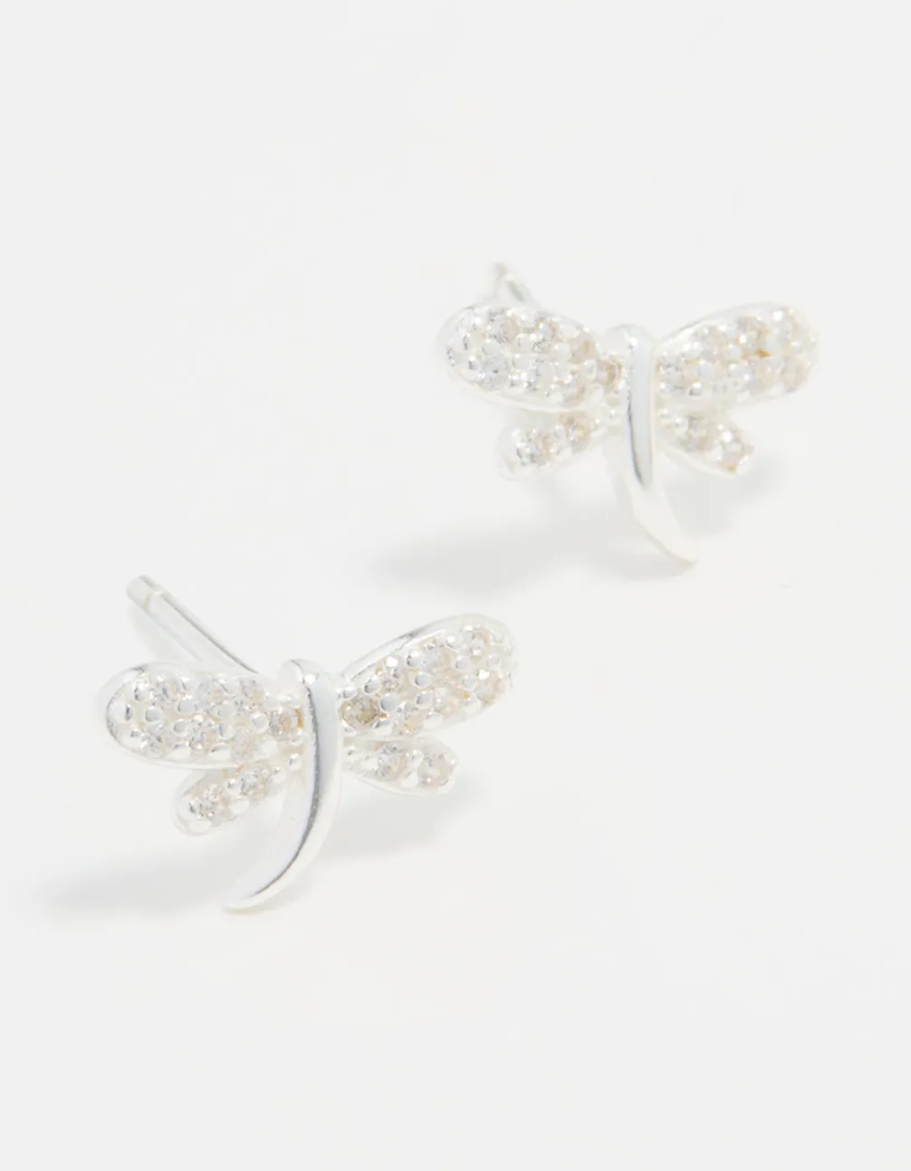 Sterling Silver Cubic Zirconia Dragonfly Stud Earrings sold by lovisa