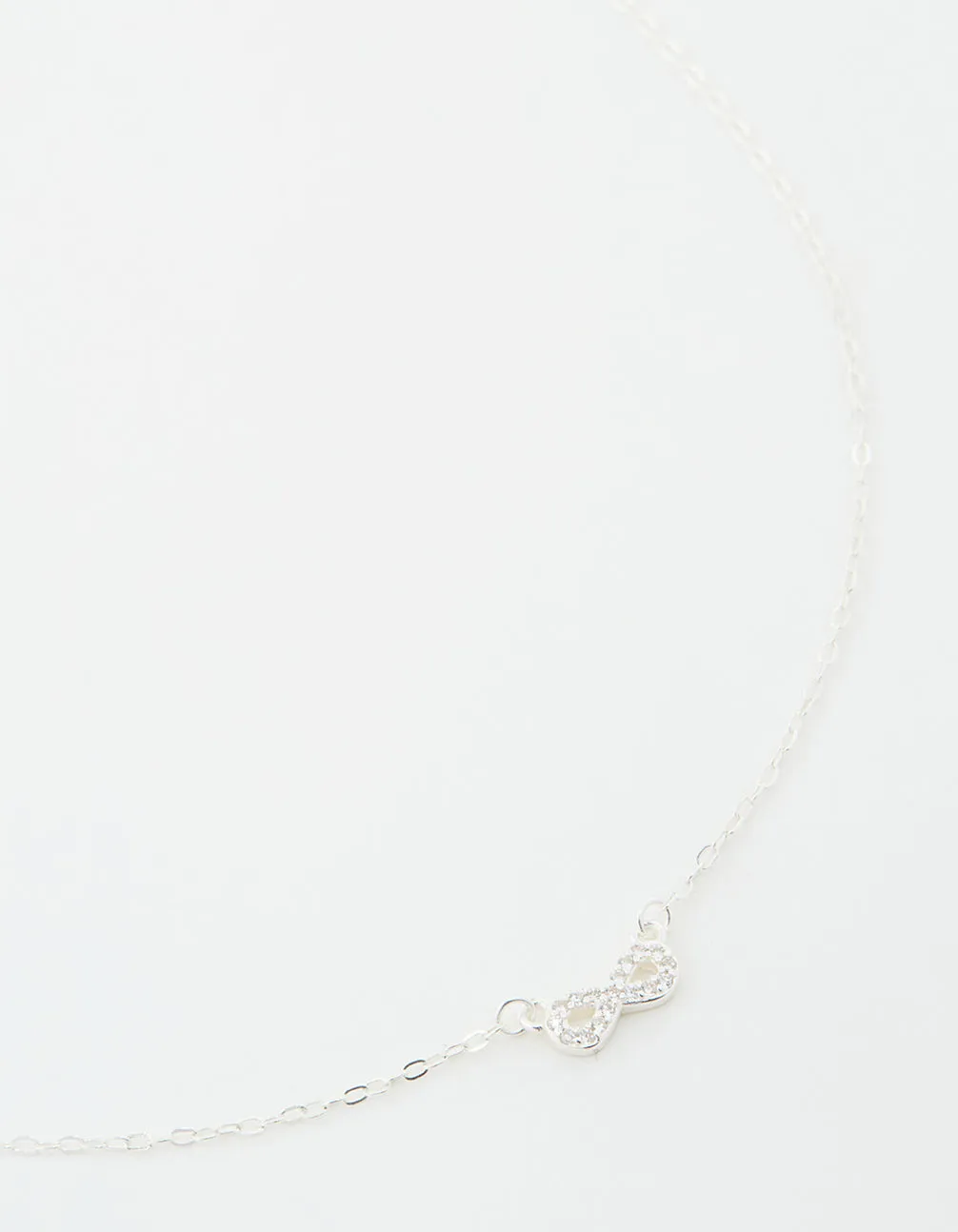 Sterling Silver Cubic Zirconia Infinity Necklace sold by lovisa