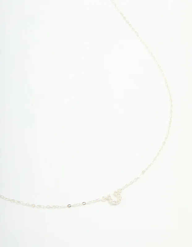 Sterling Silver Cubic Zirconia Horseshoe Necklace sold by lovisa