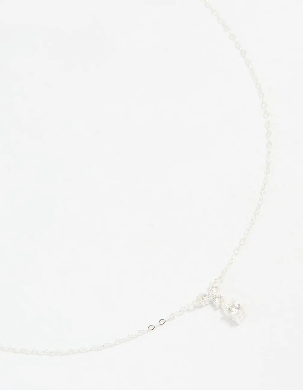 Sterling Silver Cubic Zirconia Drop Necklace sold by lovisa