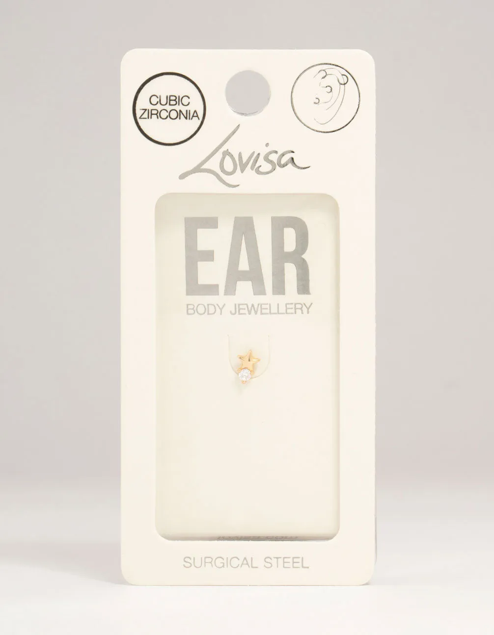 Gold Plated Surgical Steel Cubic Zirconia Micro Star Flat Back Stud sold by lovisa product image thumbnail 3