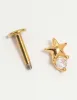 Gold Plated Surgical Steel Cubic Zirconia Micro Star Flat Back Stud sold by lovisa