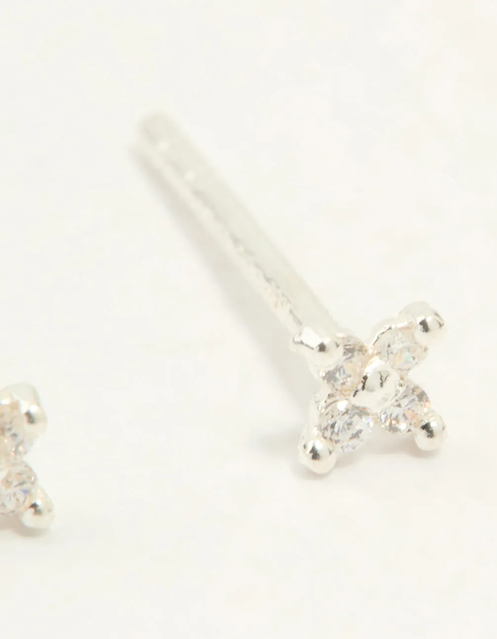 Sterling Silver Cubic Zirconia Micro Flower Stud Earrings sold by lovisa product image thumbnail 3
