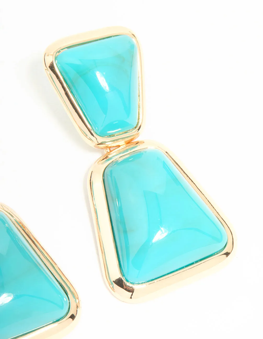 Gold Blue Stone Statement Drop Earrings sold by lovisa product image thumbnail 3
