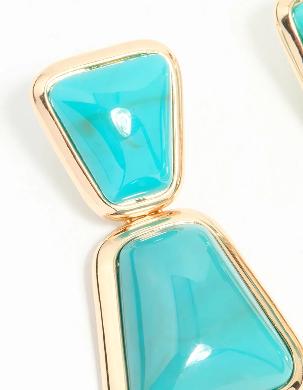 Gold Blue Stone Statement Drop Earrings sold by lovisa product image thumbnail 2