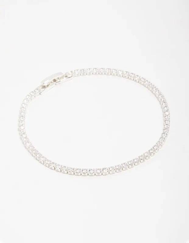 Silver Cubic Zirconia Mini Tennis Bracelet sold by lovisa