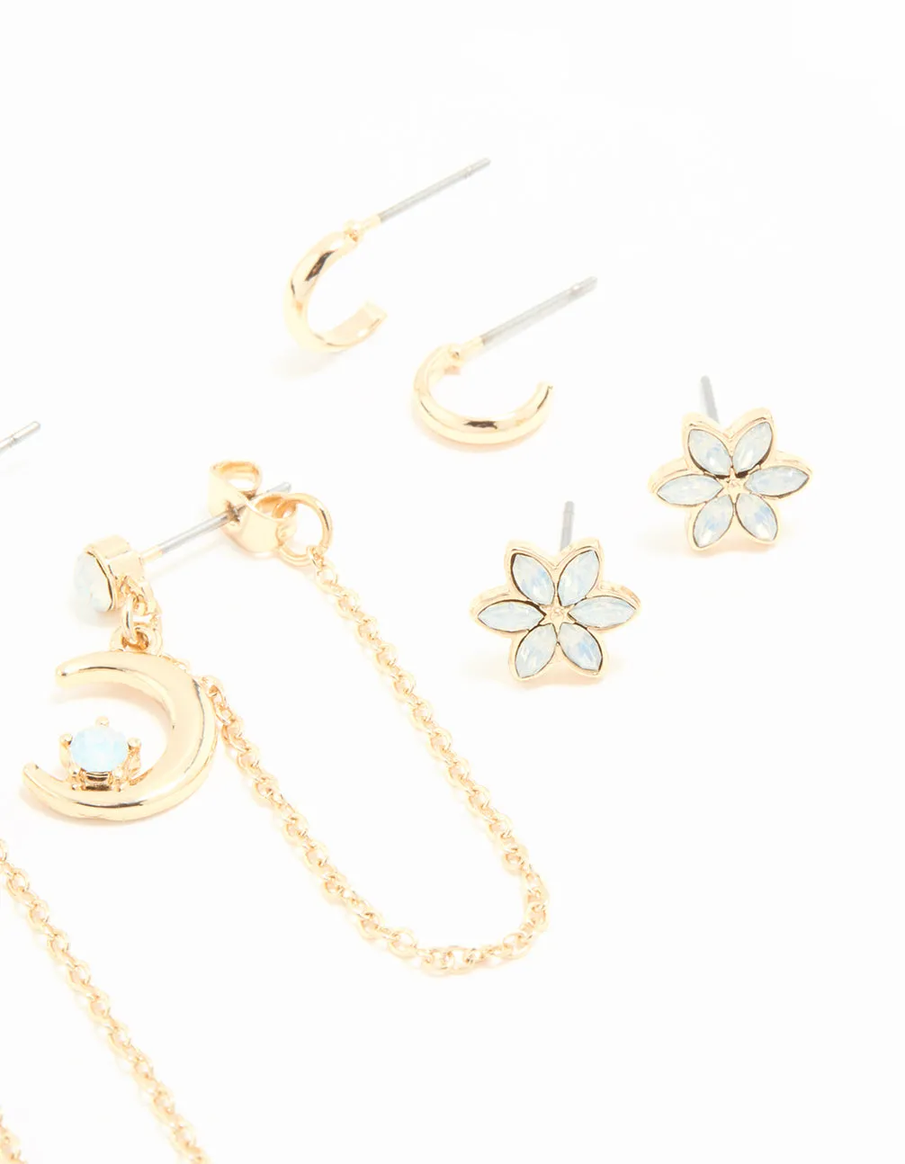 Gold Celestial Stacker Earrings 5-Pack sold by lovisa product image thumbnail 3