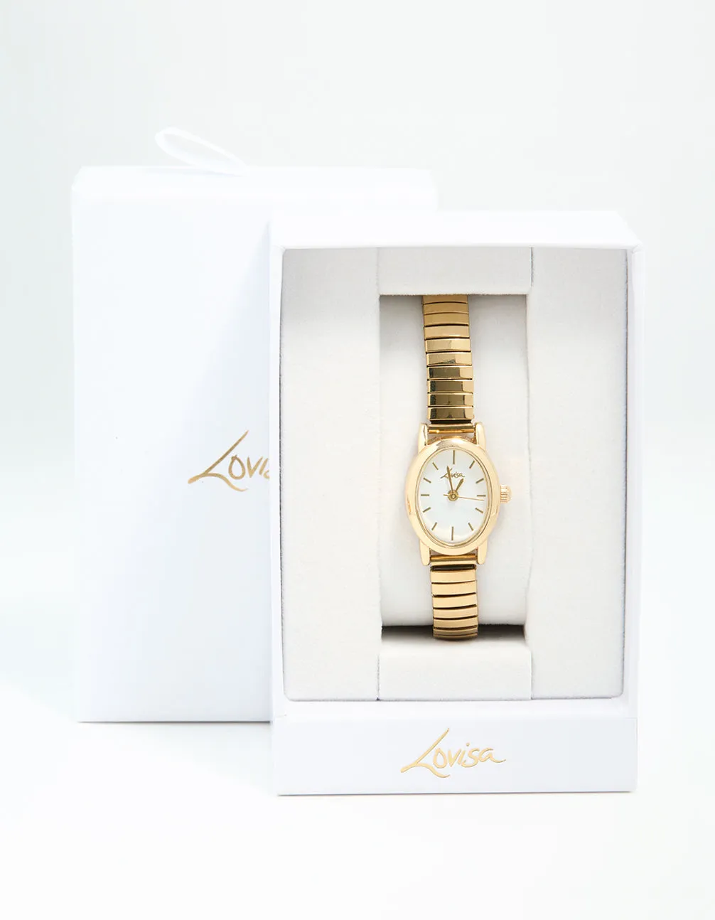 Gold Mini Oval Stretch Watch sold by lovisa product image thumbnail 3