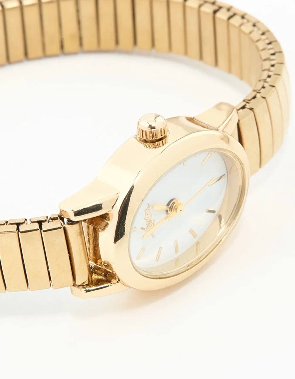 Gold Mini Oval Stretch Watch sold by lovisa