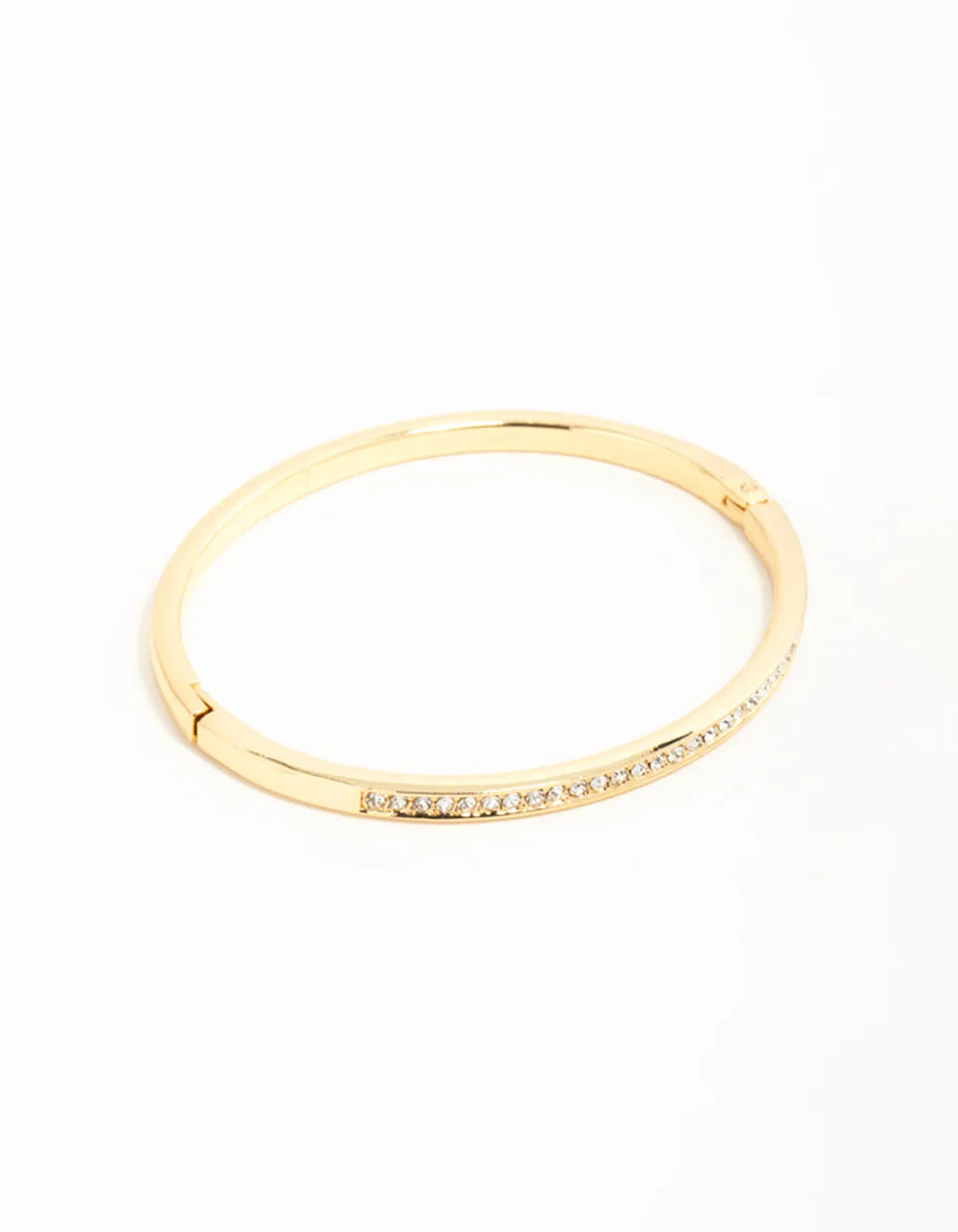 Gold Diamante Hinged Bangle sold by lovisa
