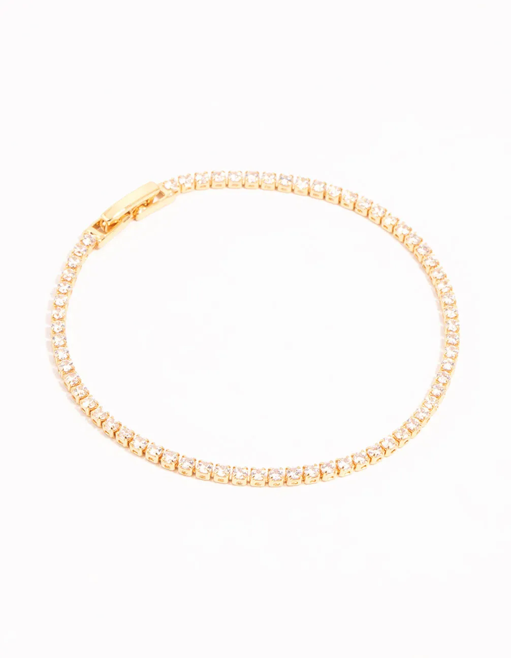 Gold Mini Round Cubic Zirconia Tennis Bracelet sold by lovisa