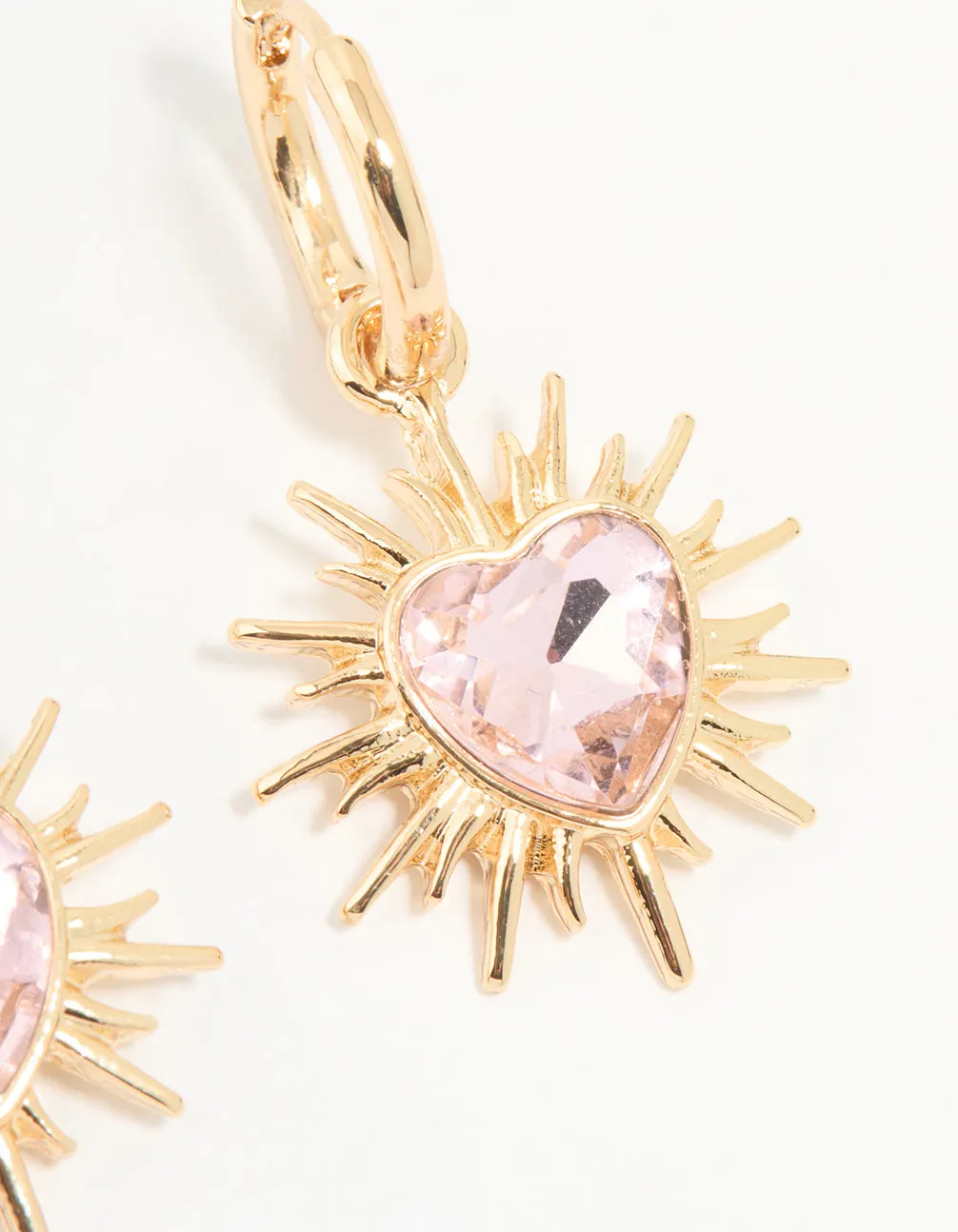 Gold Starburst Heart Huggie Drop Earrings sold by lovisa product image thumbnail 3